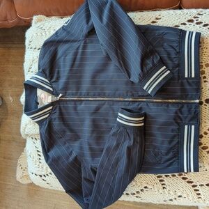 Brooks Brothers Red Fleece pinstripe baseball bomber jacket Xs